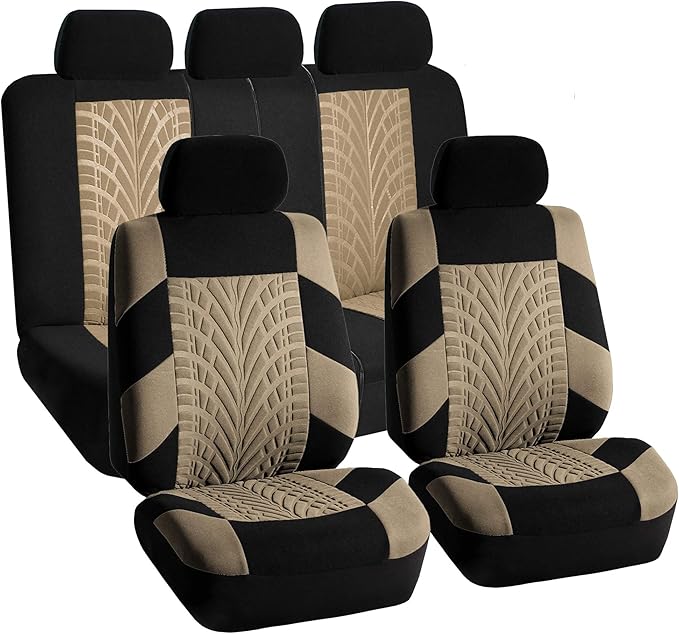 FB071BEIGE115 Car Seat Cover (Travel Master Airbag and Split Bench Compatible Beige)