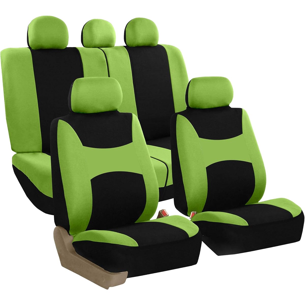 FB030GREEN115 full seat cover (Side Airbag Compatible with Split Bench Green)