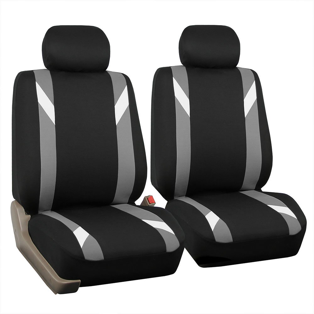 FB033GRAY102 Bucket Seat Cover (Modernistic Airbag Compatible (Set of 2) Gray)