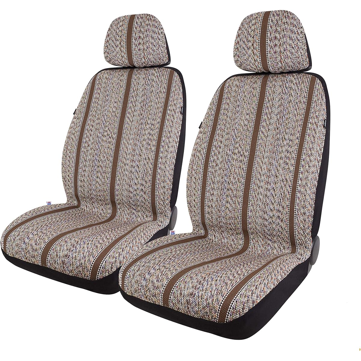 Baja Blanket Bucket Seat Cover for Car, Truck, Van, SUV - Airbag Compatible (2PCS) (Brown-Low Back)
