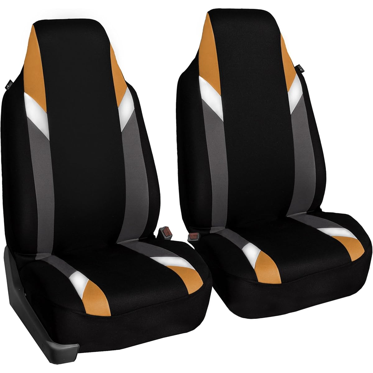FB133ORANGE102 Bucket Seat Cover (Supreme Modernistic Airbag Compatible (Set of 2) Orange)