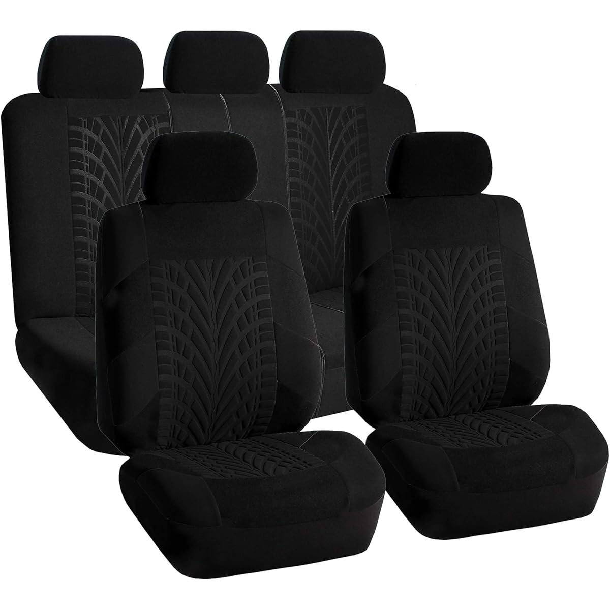 FB071BLACK115 Car Seat Cover (Travel Master Airbag and Split Bench Compatible Black)