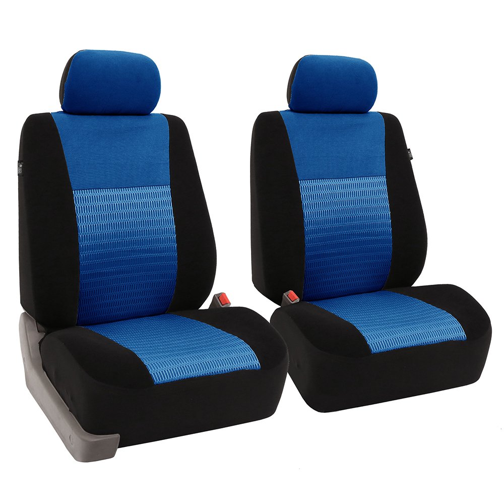 FB060BLUE102 Blue Deluxe 3D Air Mesh Front Seat Cover, Set of 2 (Airbag Compatible)