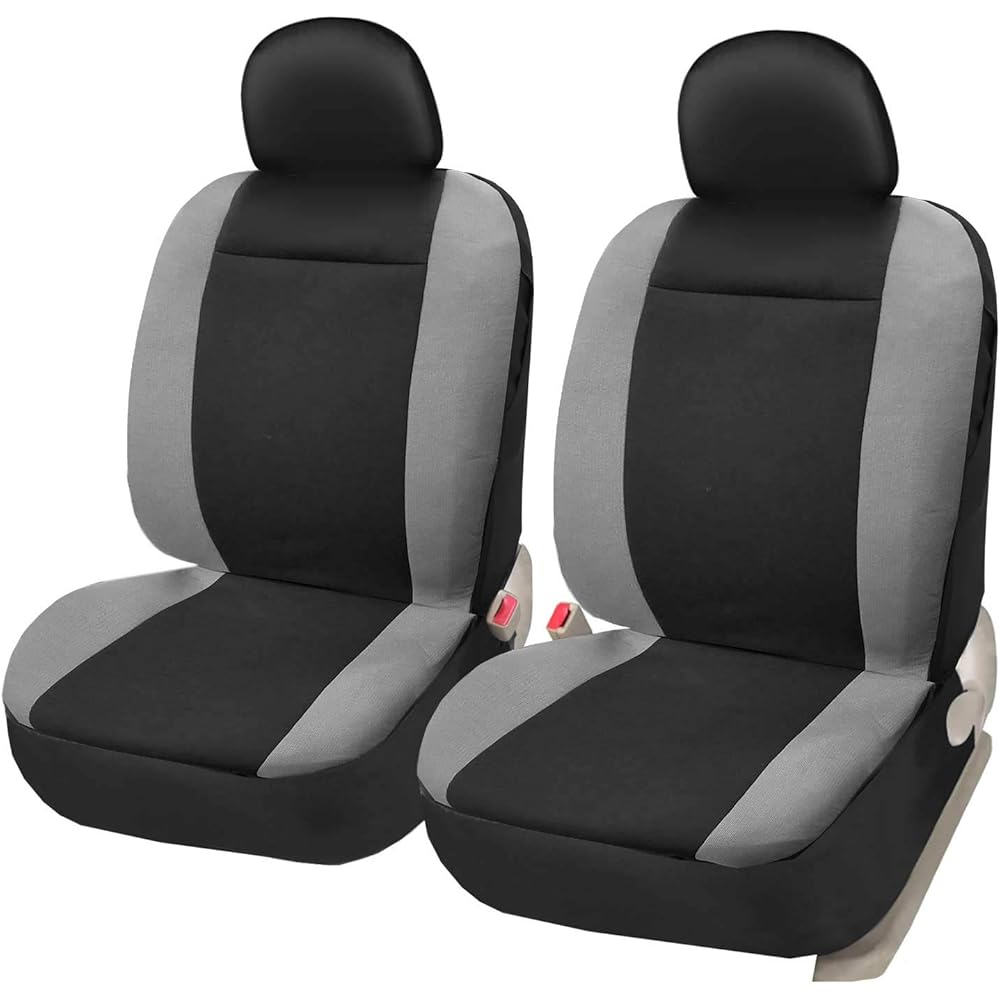Car Seat Covers Protectors Front Pair Airbag Compatible Black Grey Universal Fit