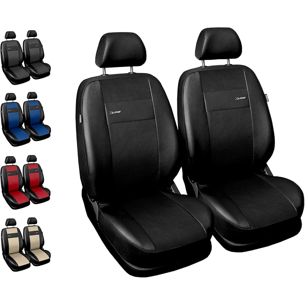 Carpendo Sitzbezüge Auto Vordersitze Autositzbezüge Schonbezüge Vorne mit Airbag System X-Line - Schwarz