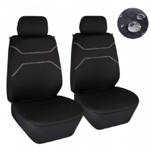 Waterproof Front Seat Covers Water Resistant Bucket Seat Protector Universal Fit Airbag Compatible for Cars SUV Truck, Black 2 PC