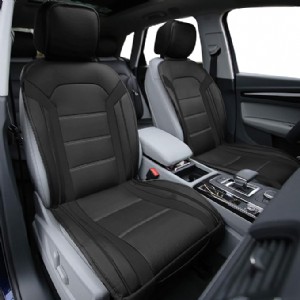 PU208BLACK102 Black Leatherette Car Seat Cushions Airbag Compatible