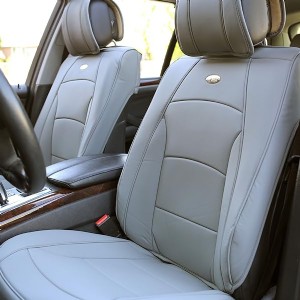 PU205SOLIDGRAY102 Solid Gray Ultra Comfort Leatherette Front Seat Cushion (Airbag Compatible)