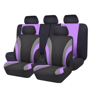 NEW ARRIVAL- Line Rider 11PCS Universal Fit Car Seat Cover -100% Breathable With 5mm Composite Sponge Inside,Airbag Compatible (Black And Purple)