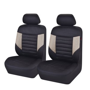 6PCS Super Universal Fit Front Car Seat Covers Set Package-Fit for Vehicles,Black and Gray with Composite Sponge Inside,Airbag Compatiable (Black and Beige)