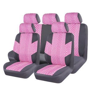 HOMESTYLE Linen Universal Fit Car Seat Covers with Opening Holes,Universal fit for Suvs,Cars,Trucks,Sedans,Vans,Airbag Compatible(Black with Pink)
