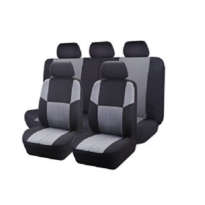 - 11PCS Eagle Universal Automobile Seat Covers Set Package-Fit for Vehicles Black and Gray With Composite Sponge Inside,Airbag Compatible