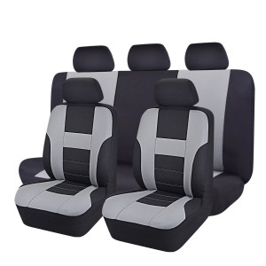 - 14PCS Max Universal Car Seat Covers Set ,Airbag Compatiable (Black with Gray)