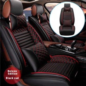 Car Front Seat Cover for BMW F07 F10 F11 G30 520i 523i 525i 528i 530i 535i 540i 550i (Airbag Compatible) Luxury PU Leatherette Car Seat Cushions Protector (Black)