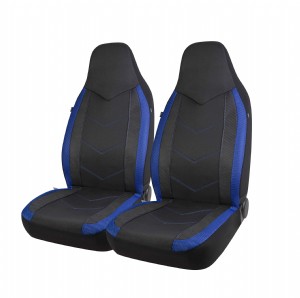 High Back Car Seat Covers - Sports Carbon Fiber Mesh Design, Universal Fit, Airbag Compatible (Blue)