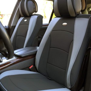 PU205GRAYBLACK102 Gray/Black Ultra Comfort Leatherette Front Seat Cushion (Airbag Compatible)