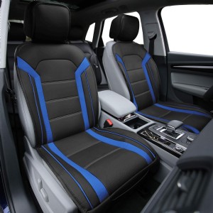 PU208BLUEBLACK102 Blue/Black Leatherette Car Seat Cushions Airbag Compatible