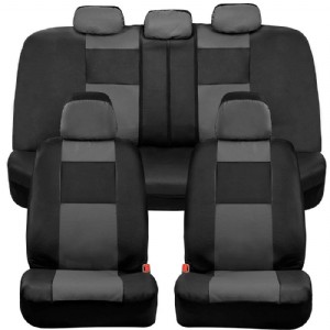 Croc Skin Faux Leather Car Seat Covers, Full Set Gray  Universal Fit Design, Airbag Compatible, Front and Back Seat Cover for Cars Trucks Vans and SUVs