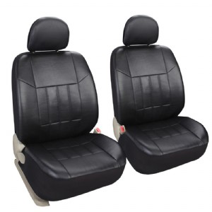 Auto 2 Leather Black Car Seat Covers Universal Fit Cars SUV Trucks Front Seats Low Back with Airbag