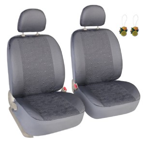 Auto Grey 2 Front Seat Covers Universal Fit Cars SUV Trucks - Low Back Seat Protector with Airbag