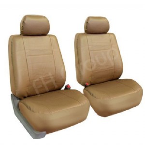 PU002TAN102 Tan Faux Leather Front Bucket Seat Cover, Set of 2 Airbag Compatible