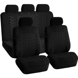 FB071BLACK115 Car Seat Cover (Travel Master Airbag and Split Bench Compatible Black)