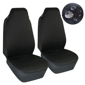 Waterproof Bucket Seat Covers High Back Universal Fit Water Resistant Front Seat Protector Airbag Compatible for Cars Van Truck Black 2 Pcs
