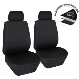 Dual Waterproof Neoprene Front Seat Covers Car Bucket Seat Cover Universal Fit Airbag Compatible for Auto SUV Truck Van, Black 2 PC