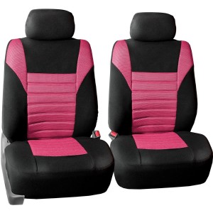 3D Air Mesh Fabric Front Set Seat Covers, Removable Headrests & Airbag Compatible, Pink Color- Universal Fit for Cars, auto, Trucks, SUV