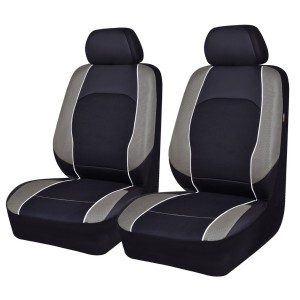 Univesal Car Seat Covers Black Gray Car Trucks SUV Vans Fits Two Front Faux Leather Airbag Compatible(Black with Gray)
