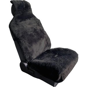 Luxury Australian Sheepskin Wrap Seat Cover Airbag Ready One Piece (Charcoal)