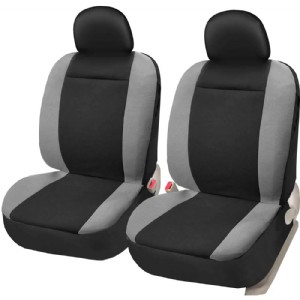 Car Seat Covers Protectors Front Pair Airbag Compatible Black Grey Universal Fit