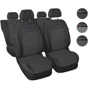 Carpendo Sitzbezge Auto Set Autositzbezge Schonbezge Dunkelgrau-Grau Vordersitze und Rcksitze mit Airbag System - Elegance P1