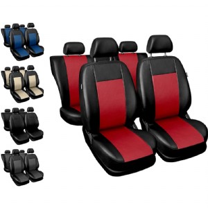 Carpendo Sitzbezge Auto Set Autositzbezge Schonbezge Schwarz-Rot Vordersitze und Rcksitze mit Airbag System - Comfort