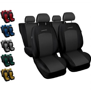 Sitzbezge Auto Set Autositzbezge Schonbezge Schwarz-Grau Vordersitze und Rcksitze mit Airbag System - Sport Line